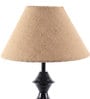 Droplet Beige Jute Shade Night Lamp With Iron Base
