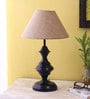 Droplet Beige Jute Shade Night Lamp With Iron Base