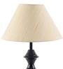 Designer Mota Katori Wrought Iron Off White Cotton Shade Table Lamp with Black Base