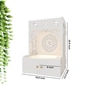 Designer Om Chakra White Wood Temple with Inbuilt Focus Light & Spacious Shelf
