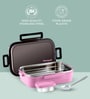 Designer Pink Stainless Steel Lunch Box with Spoon
