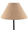 Designer Stick Wrought Iron Beige Jute Shade Table Lamp With Black Base