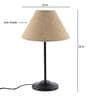 Designer Stick Wrought Iron Beige Jute Shade Table Lamp With Black Base