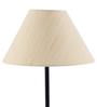 Designer Stick Wrought Iron Off White Cotton Shade Table Lamp With Black Base