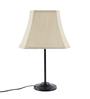 Designer Stick Wrought Iron Off White Cotton Shade Table Lamp with Black Base