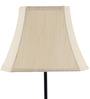 Designer Stick Wrought Iron Off White Cotton Shade Table Lamp with Black Base
