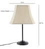 Designer Stick Wrought Iron Off White Cotton Shade Table Lamp with Black Base