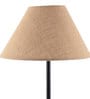 Designer Tea Ball Wrought Iron Beige Jute Shade Table Lamp With Black Base