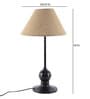 Designer Tea Ball Wrought Iron Beige Jute Shade Table Lamp With Black Base