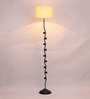 Andre Off White Cotton Shade Club Floor Lamp With Iron Base
