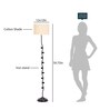 Andre Off White Cotton Shade Club Floor Lamp With Iron Base