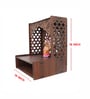 Designer Wooden Temple for Home with Spacious Shelf & Inbuilt Focus Lights