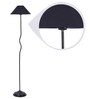 Designer Wrought Black Cotton Shade Floor Lamp with Black Base