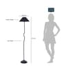 Designer Wrought Black Cotton Shade Floor Lamp with Black Base