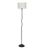 Raphael Off White Cotton Shade Club Floor Lamp With Iron Base