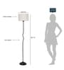 Raphael Off White Cotton Shade Club Floor Lamp With Iron Base