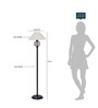 Designer Wrought White Jute Shade Floor Lamp with Black Base