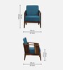 Desna Sheesham Wood 1 Seater Sofa In Blue Colour