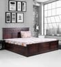 Destiny Queen Bed With Hydraulic Storage in Walnut Finish