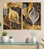 Detailed Leaves Acrylic Framed Art Panel (Set Of 2)