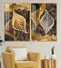 Detailed Leaves Acrylic Framed Art Panel (Set Of 2)