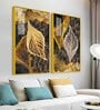 Detailed Leaves Acrylic Framed Art Panel (Set Of 2)