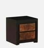 Deux Solid Wood Bedside Chest in Dual Tone Finish