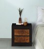 Deux Solid Wood Bedside Chest in Dual Tone Finish