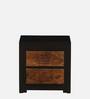 Deux Solid Wood Bedside Chest in Dual Tone Finish