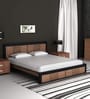 Deux Solid Wood King Size Bed In Dual Tone Finish