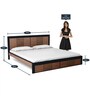 Deux Solid Wood King Size Bed In Dual Tone Finish