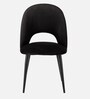 Deva Velvet Dining Chair In Black Colour