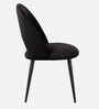 Deva Velvet Dining Chair In Black Colour