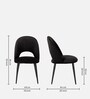 Deva Velvet Dining Chair In Black Colour