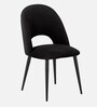 Deva Velvet Dining Chair In Black Colour