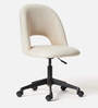 Deva Velvet Guest Chair In Off White Colour