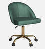 Deva Velvet Guest Chair In Green Colour