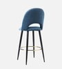 Deva Velvet Bar Chair In Blue Colour