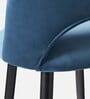 Deva Velvet Bar Chair In Blue Colour