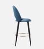 Deva Velvet Bar Chair In Blue Colour