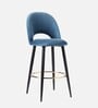Deva Velvet Bar Chair In Blue Colour