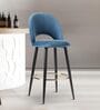 Deva Velvet Bar Chair In Blue Colour