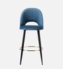 Deva Velvet Bar Chair In Blue Colour
