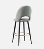 Deva Velvet Bar Chair In Grey Colour