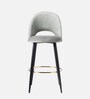 Deva Velvet Bar Chair In Grey Colour