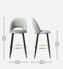 Deva Velvet Bar Chair In Grey Colour