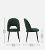 Deva Velvet Dining Chair In Dark Green Colour