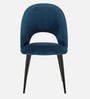 Deva Velvet Dining Chair In Navy Blue Colour