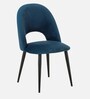 Deva Velvet Dining Chair In Navy Blue Colour