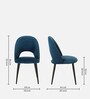 Deva Velvet Dining Chair In Navy Blue Colour
